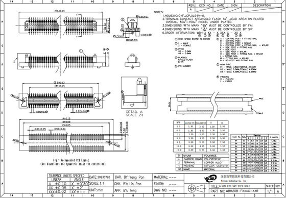 Female Board to Board Connectors 0.8mm Pitch 120 Pins BTB Connector