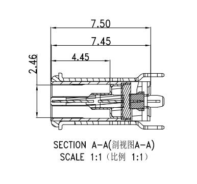 24 Pins USB Type C Vertical Connector SMT Double Length 7.45mm IPX8 Water Proof