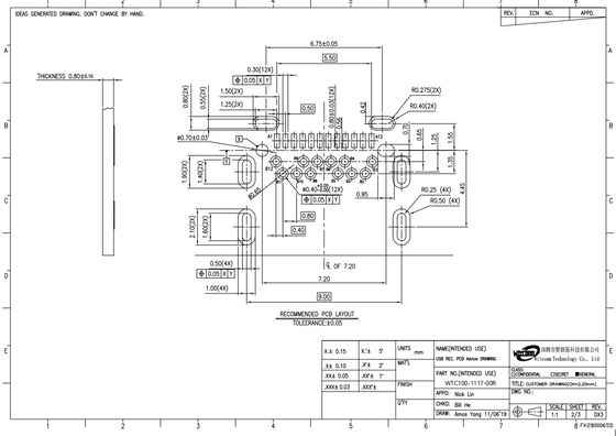 IPX8 USB Connectors SMT 24 Pins USB Type C Vertical Connector