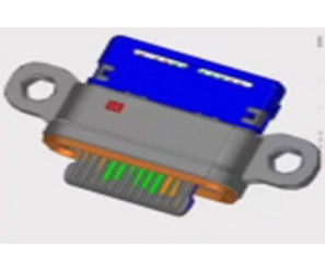 Elektrische USB 3.0 connector waterdicht 24 pin vrouwelijke connector roestvrij schelp